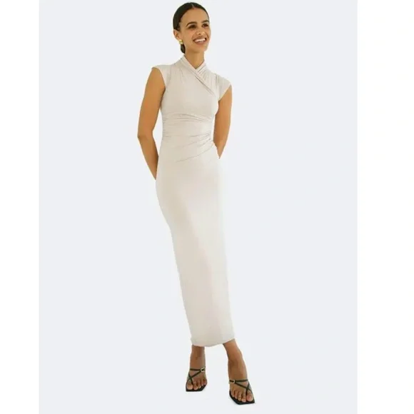 chinese dress ladies Elisa Bias Cut Dress | Color: Camel | Size L main image 0